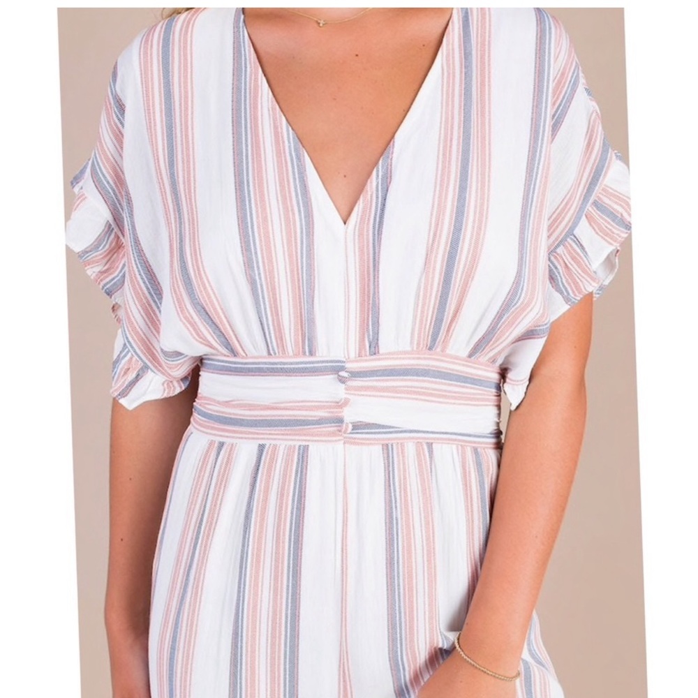 Vestique Hey sweetie bell bottom striped jumpsuit - Picture 2 of 14